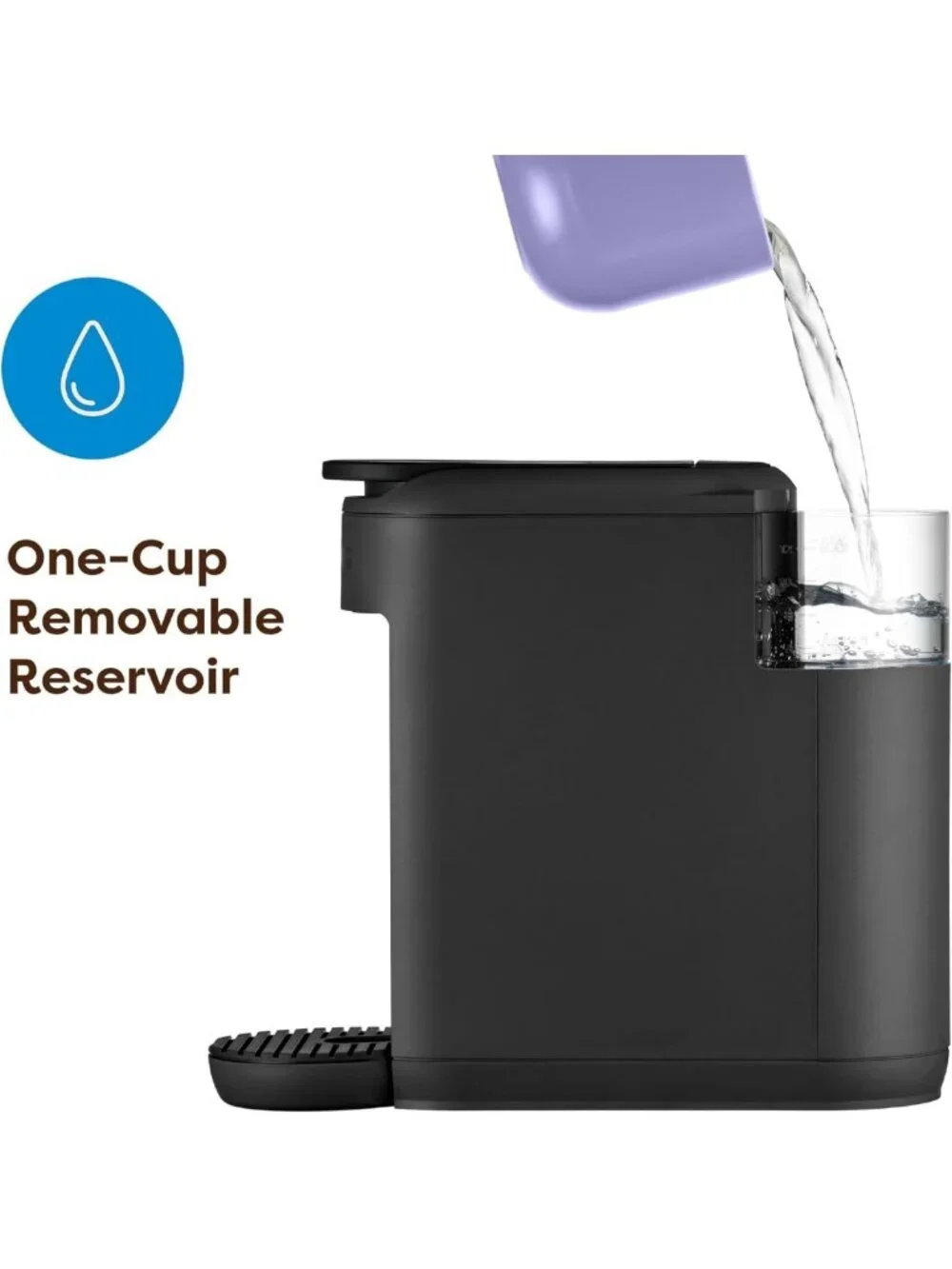 Compact Single Serve Coffee Maker - Brews 12 oz, Portable for Dorms & Offices